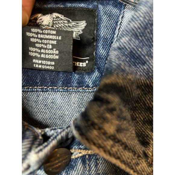 Vintage Harley Davidson Motorcycle Big Logo Denim Jacket Size M - Picture 11 of 16